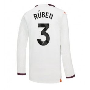 Manchester City Ruben Dias #3 Replica Away Stadium Shirt 2023-24 Long Sleeve